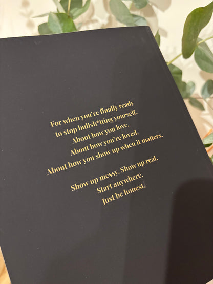 Love and the Real You journal interior — 52 structured prompts about how you show up in love