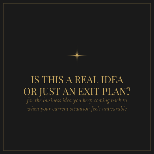 Is This a Real Idea or Just an Exit Plan — free business idea validation workbook